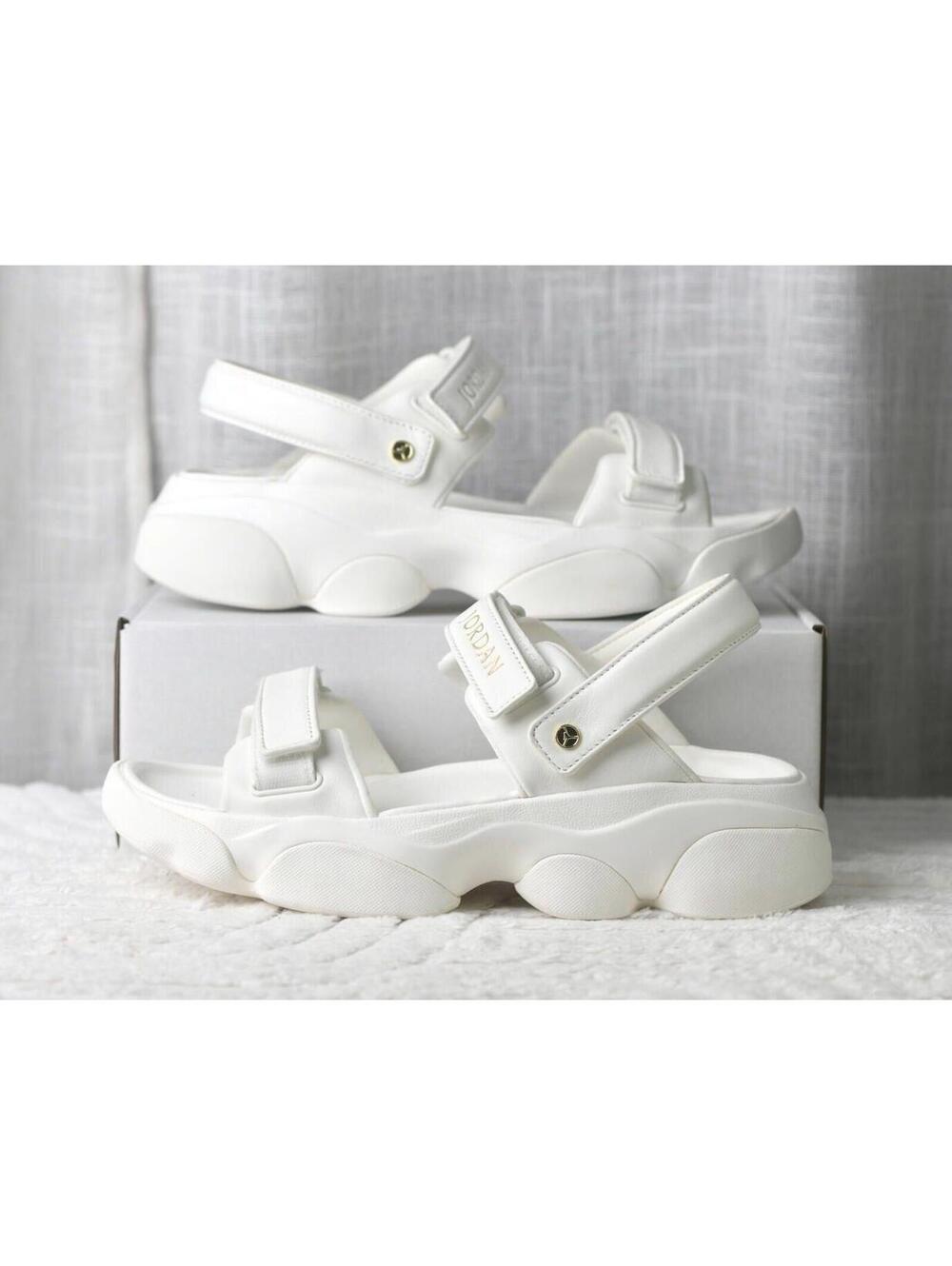 New! Size: 12 Women | Jordan Deja Women's Sandals | FN5036-100 | Sail Metallic